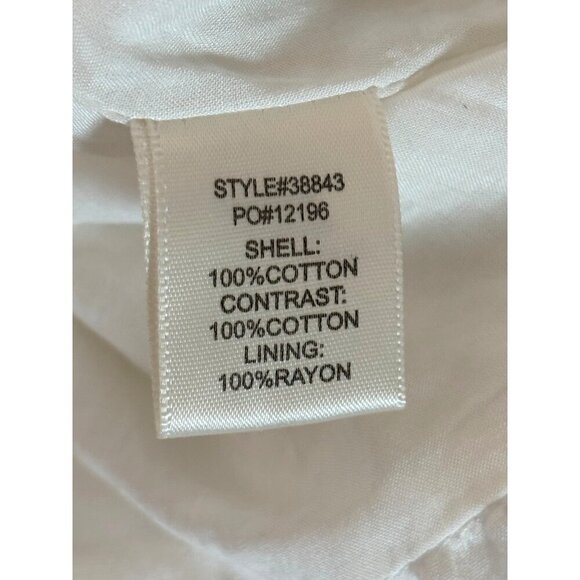 Skies Are Blue Eyelet Lace Ruffle Sleeveless Cotton Peplum Top XS Women's Ivory - Picture 9 of 10